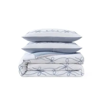 Peri Home Bow Bedding Duvet Cover 100% Cotton Vintage Style