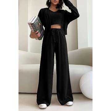 Trendy PRETTYGARDEN 3-Piece Women's Track Suit