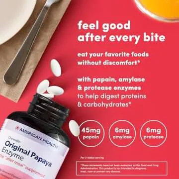American Health Chewable Multi-Enzymes for Digestive Health