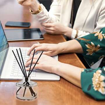 HOSSIAN 50pcs Diffuser Sticks - Fragrance Refill Black Fibre Reed Thick Diffuser Sticks for Diffuser Oils (7.5/19cm)