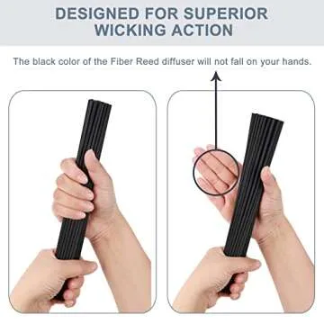 HOSSIAN 50pcs Diffuser Sticks - Fragrance Refill Black Fibre Reed Thick Diffuser Sticks for Diffuser Oils (7.5/19cm)