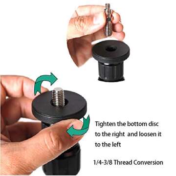 Tripod Center Column Extension Camera Mount Extender Telescopic Rod 3 Section Pole for Monopod DSLR Photo Studio Outdoor Macro Shooting