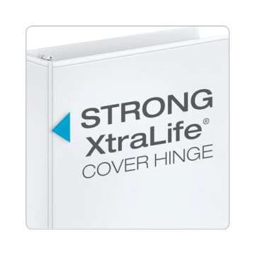 Cardinal 1.5 Inch 3 Ring Binder, Round Ring, White, 4 Pack, Holds 350 Sheets (79517)
