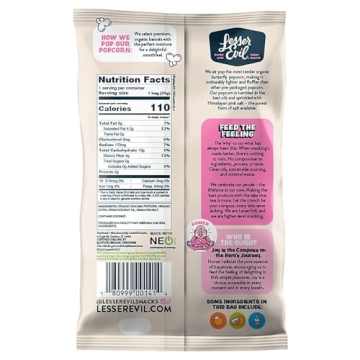 LesserEvil Organic Popcorn Himalayan Pink Salt 18 Count