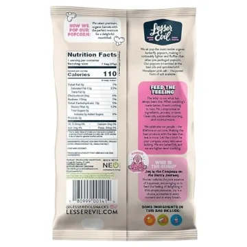 LesserEvil Organic Popcorn Himalayan Pink Salt 18 Count