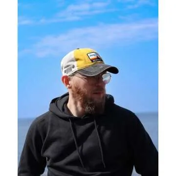 Jeep Have Fun Out There Patch Garment Washed Trucker Hat Unstructured (US, Alpha, One Size, Yellow)