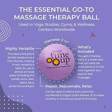YOGA TUNE UP® Therapy Balls in Tote by Tune Up Fitness - Massage Balls for Trigger Point, Pressure Point & Myofascial Release - Use as Single or Peanut Ball for Pain Relief & Relaxation (Deep Purple)