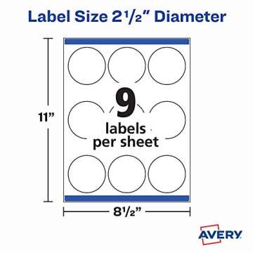 Avery Printable Round Labels - Custom Matte White Stickers