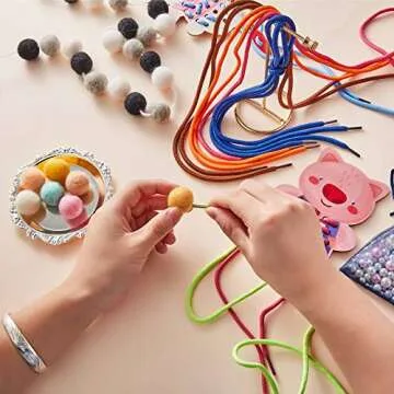 Chuangdi Colorful Threading Lace Beading Cord Creative Beading Laces for Weaving, Threading Projects, Jewelry Crafts Making Supplies, 12 Colors(72 Pieces)