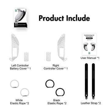 AMVR Touch Controller Grips for Oculus Quest 2 - Adjustable Leather Hand Straps with Battery Door Open Accessories, Meta Quest2 Elastic Handband Anti Throw, Relax Hands Enhance Holding