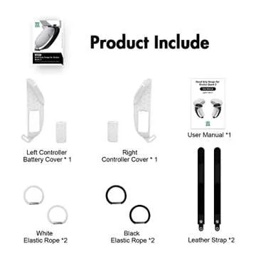 AMVR Touch Controller Grips for Oculus Quest 2 - Adjustable Leather Hand Straps with Battery Door Open Accessories, Meta Quest2 Elastic Handband Anti Throw, Relax Hands Enhance Holding