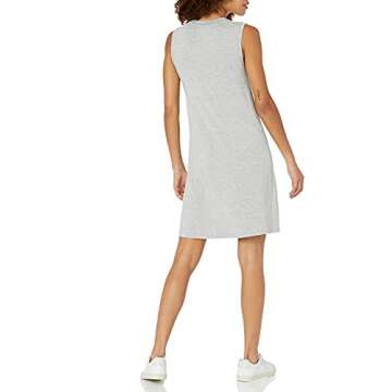 Amazon Essentials Women's Jersey Relaxed-Fit Muscle-Sleeve Swing Dress (Previously Daily Ritual), Light Grey Heather, Medium