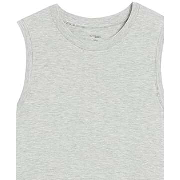 Amazon Essentials Women's Jersey Relaxed-Fit Muscle-Sleeve Swing Dress (Previously Daily Ritual), Light Grey Heather, Medium