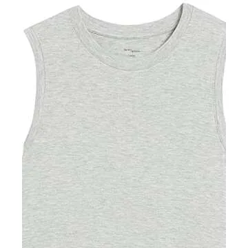 Amazon Essentials Women's Jersey Relaxed-Fit Muscle-Sleeve Swing Dress (Previously Daily Ritual), Light Grey Heather, Medium