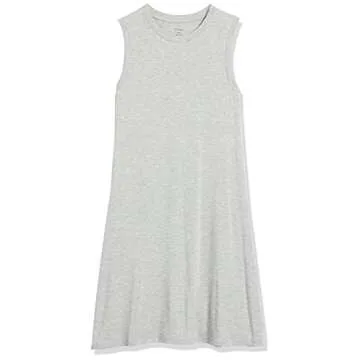 Amazon Essentials Women's Jersey Relaxed-Fit Muscle-Sleeve Swing Dress (Previously Daily Ritual), Light Grey Heather, Medium
