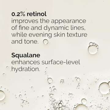 The Ordinary Retinol 0.2% in Squalane, Gentle Retinol Serum for the Face That Is Anti-Aging and Skin Smoothing, 1 Fl Oz
