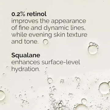 The Ordinary Retinol 0.2% in Squalane, Gentle Retinol Serum for the Face That Is Anti-Aging and Skin Smoothing, 1 Fl Oz
