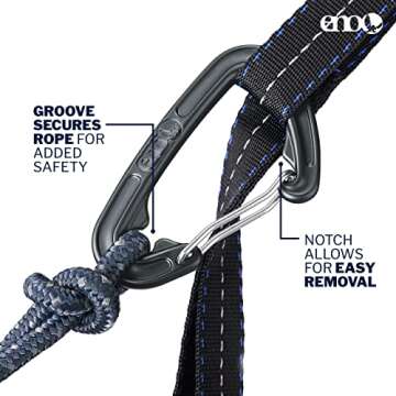 ENO SingleNest Hammock with Atlas Straps - Lightweight, 1 Person Portable Hammock - for Camping, Hiking, Backpacking, Travel, a Festival, or The Beach - Charcoal/Red