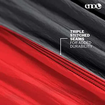 ENO SingleNest Hammock with Atlas Straps - Lightweight, 1 Person Portable Hammock - for Camping, Hiking, Backpacking, Travel, a Festival, or The Beach - Charcoal/Red