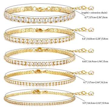 5 Pieces of Women’s Gold Bracelets - Elegant Adjustable Jewelry