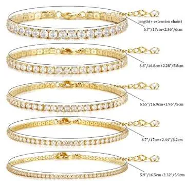 5 Pieces of Women’s Gold Bracelets - Elegant Adjustable Jewelry