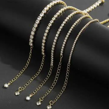 5 Pieces of Women’s Gold Bracelets - Elegant Adjustable Jewelry