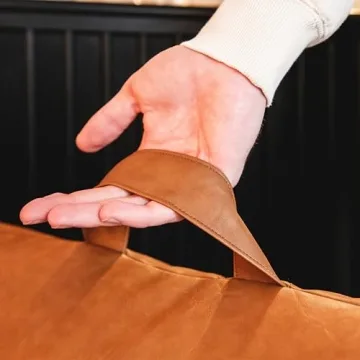 Big Joe Dorm Bean Bag Chair with Drink Holder and Pocket, Caramel Vegan Leather, Kids and Teens, 3 feet