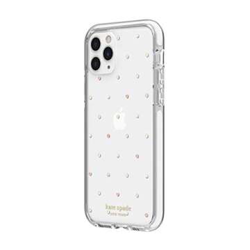 kate spade new york Pin Dot Case for iPhone 11 Pro,Polyurethane,Scratch-resistant - Defensive Hardshell with White Bumper