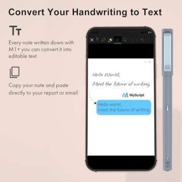 Neo Smartpen M1+ for Android, iPhone and Laptop | Digitize Handwriting | Digital Bluetooth Pen for Real Time Sync, Handwriting to Text Transcription, Export to e-Mail and Document (Black)