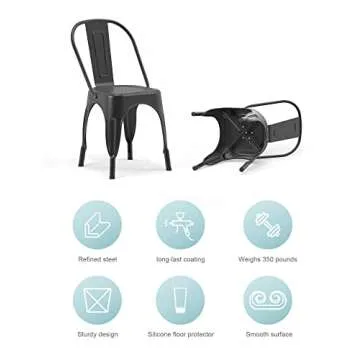Stylish Set of 4 Nazhura Metal Dining Chairs