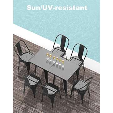 Stylish Set of 4 Nazhura Metal Dining Chairs