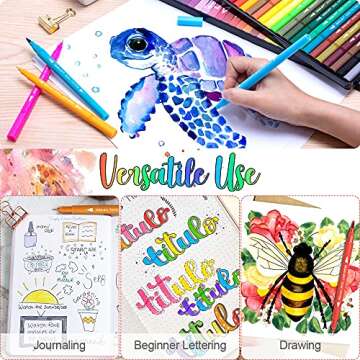 35 Dual Markers Pen for Adult Coloring Book, Coloring Brush Art Marker, Fine Tip Colored Pens for Bullet Journaling Drawing Planner