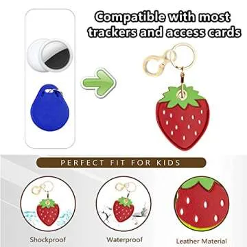 BORKUANA Leather Keychain Holder for Apple AirTag