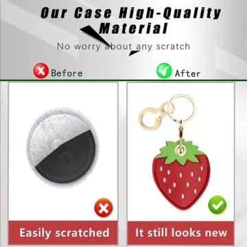 BORKUANA Leather Keychain Holder for Apple AirTag