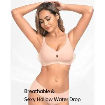 LetsJoli Wireless Bras for Women No Underwire Seamless Push Up Full Coverage Supportive Womens Bralettes Everyday Bra
