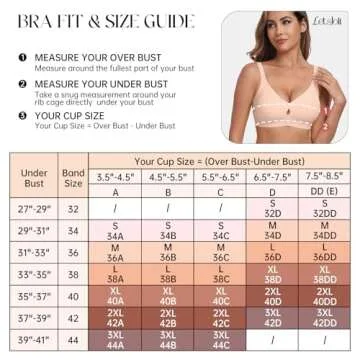 LetsJoli Wireless Bras for Women No Underwire Seamless Push Up Full Coverage Supportive Womens Bralettes Everyday Bra