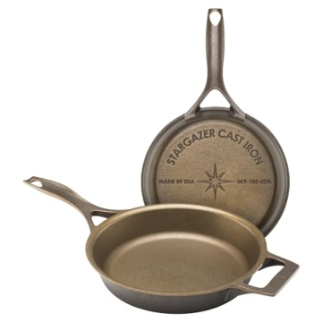Stargazer Cast Iron Skillet - USA Made, Easy to Clean