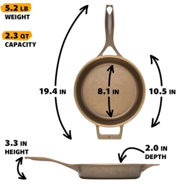 Stargazer Cast Iron Skillet - USA Made, Easy to Clean
