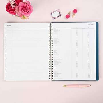 Blue Sky 2021-2020 Academic Year Weekly & Monthly Planner, 8.5" x 11", Frosted Flexible Cover, Wirebound, Roosevelt Pink (128692)
