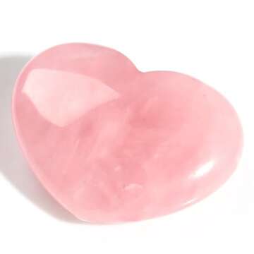 MAIBAOTA 45 mm Rose Quartz Crystals Large Heart Stone Healing Crystals Gifts for Women Natural Reiki...