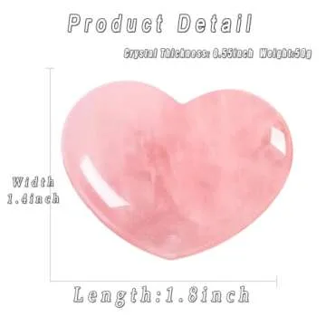 MAIBAOTA 45 mm Rose Quartz Crystals Large Heart Stone Healing Crystals Gifts for Women Natural Reiki Gemstone Polished Heart Shaped Rocks Meditation