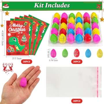 ANPHILE Christmas Hatching Dinosaur Eggs, Christmas Goodie Bag Fillers in Bulk Christmas Party Supplies Favors, Christmas Gifts for Kids School Classroom