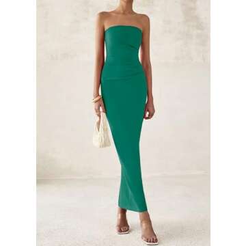 PRETTYGARDEN Summer Strapless Bodycon Dresses for Women