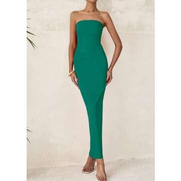 PRETTYGARDEN Summer Strapless Bodycon Dresses for Women