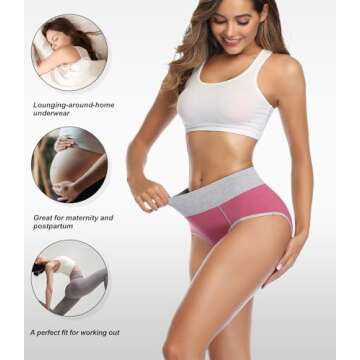 wirarpa Women's Cotton Underwear High Waist Briefs Ladies Soft Breathable Panties Full Coverage Underpants 5 Pack 3X-Large