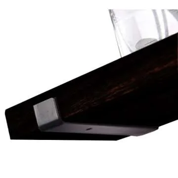 HXSWY Rustic Wood Floating Shelves Wall Mounted Farmhouse Wooden Wall Shelf for Bathroom Kitchen Bedroom Living Room Set of 4 Black