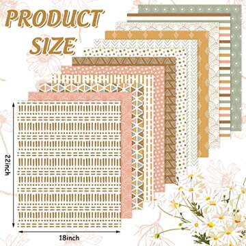 Whaline 12Pcs Boho Cotton Fabric Bundles for Creative Crafting