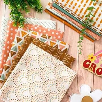 Boho Cotton Fabric Bundles for DIY Crafting - 12Pcs