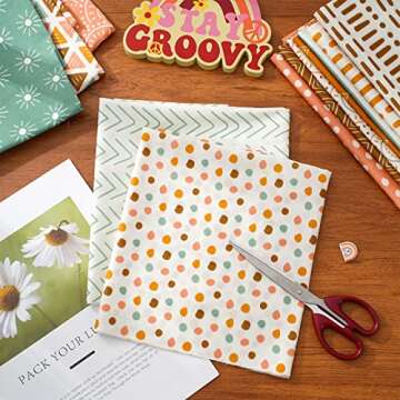 Boho Cotton Fabric Bundles for DIY Crafting - 12Pcs