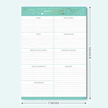 Sweetzer & Orange Grocery List Magnet Pad for Fridge. 7x10” Magnetic Notepad with Shopping List Ca...
